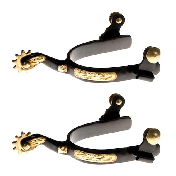Jacks Jacks 11070 Black Steel Roping Spurs 11070 - main